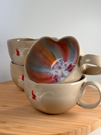 Herztasse mit Huhn