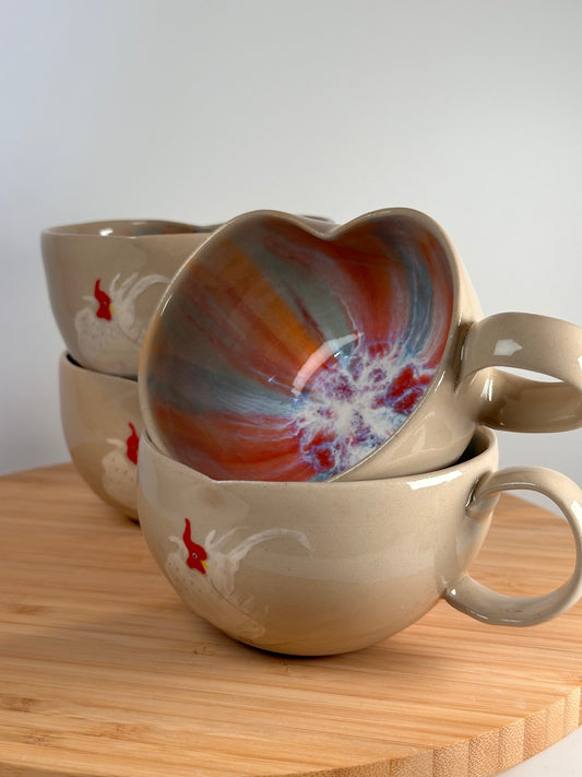 Herztasse mit Huhn
