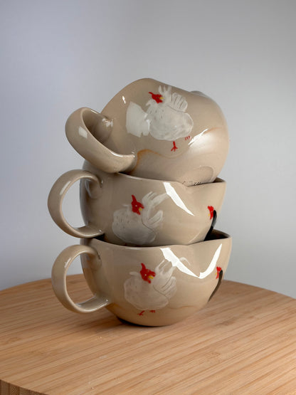 Herztasse mit vielen Hühnern